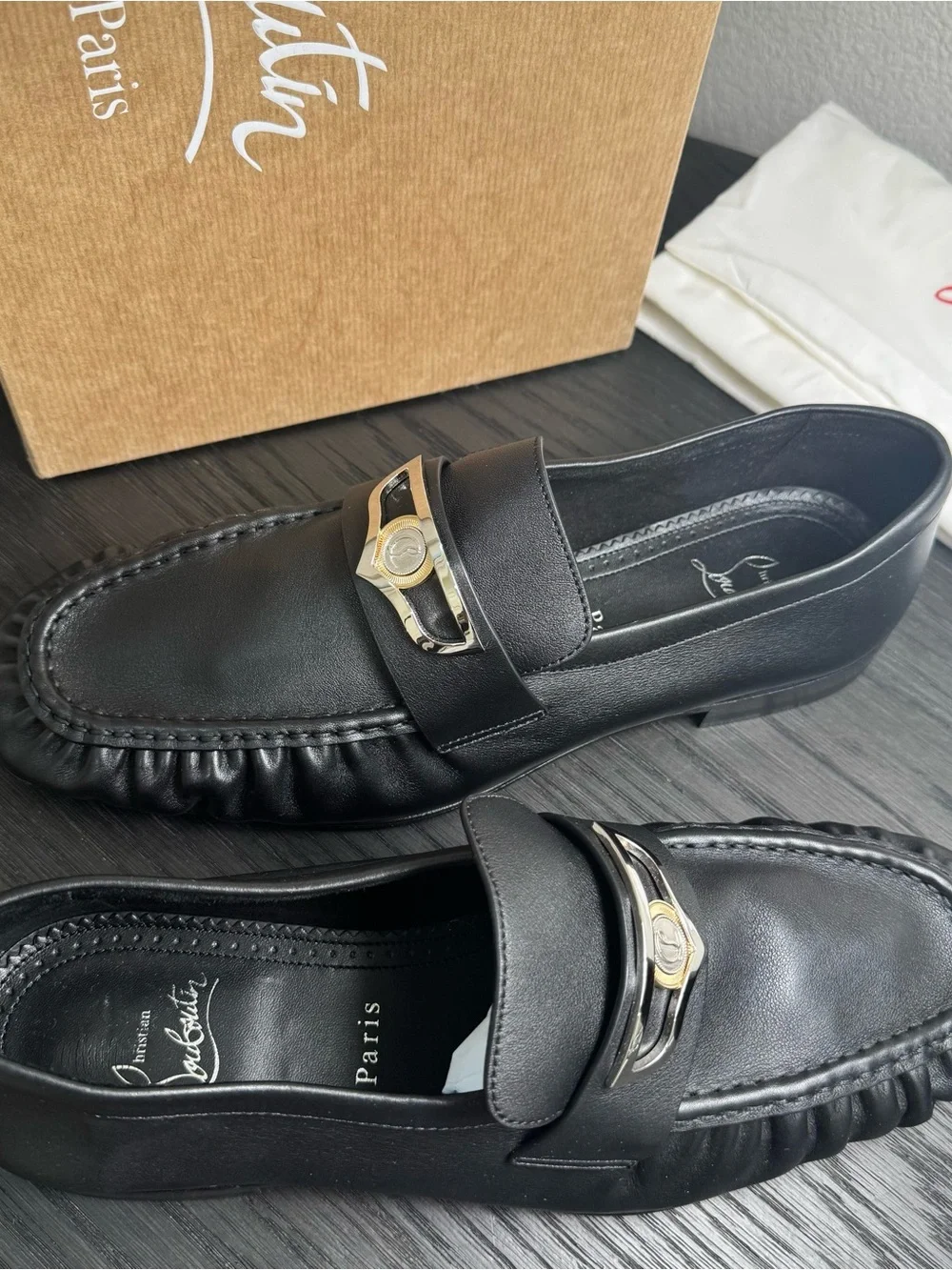Christian Louboutin Mocallista Uomo Loafers Leather Black 41